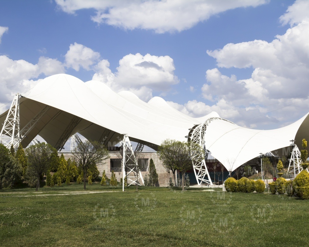 membrane structure,tensile fabric structure,Air Dome,steel structure,roof canopy