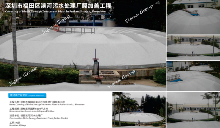 Covering of Binhe Sewage Treatment Plant in Futian Shenzhen